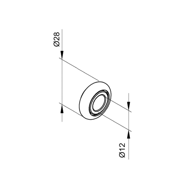 Kogellager Ø 28 mm met interne nylon ring